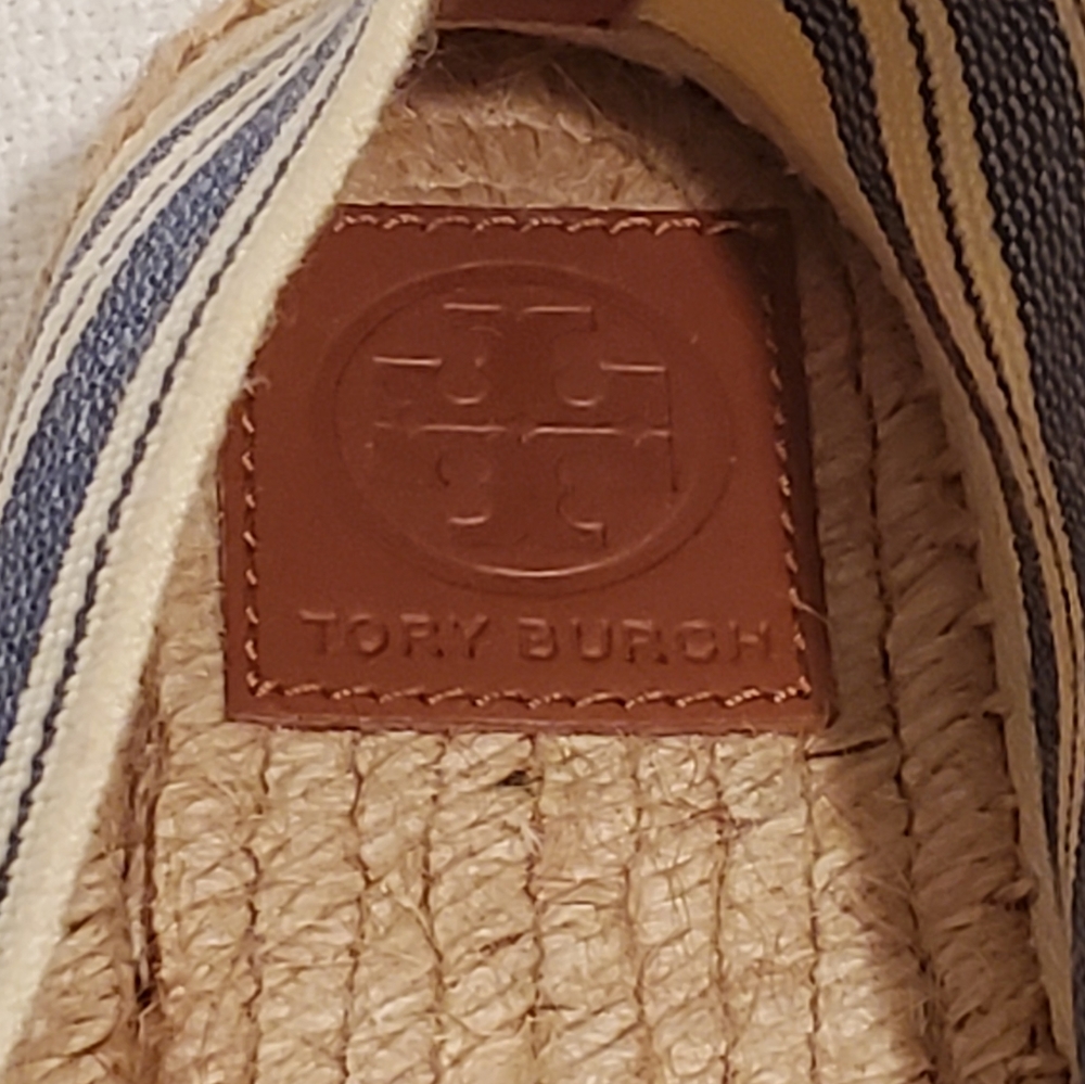 🆕️ TORY BURCH SUMMER STRIPED ELASTIC ESPADRILLES - Picture 4 of 5